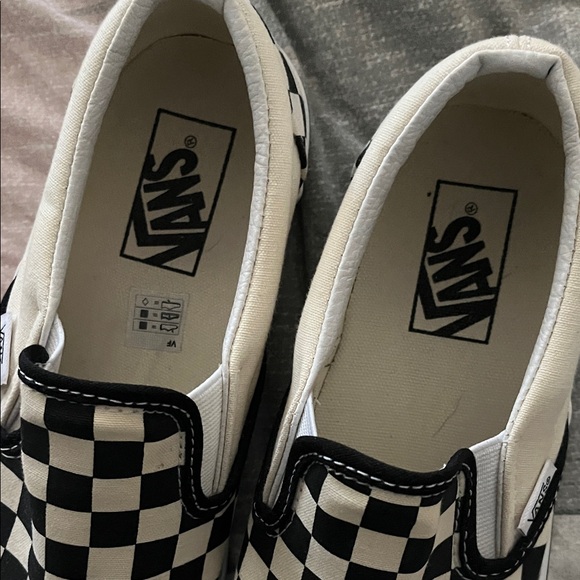 Vans Black and White Checkered Platform Slip-Ons - Picture 4 of 5